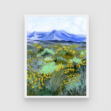 Blue Valley Wall Art - Elegant Landscape Print for Interior Design