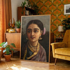 Radha Painting by Raja Ravi Varma | Indian Mythology Wall Art for Living Room | Giclée Print 3 : 4 Vertical Premium Wall Art Canvas by MeriDeewar