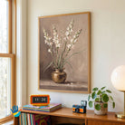 Rajnigandha in a Brass Lota | Tuberose Still Life Art 3 : 4 Vertical Premium Wall Art Canvas by MeriDeewar