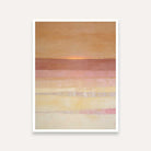 Scandinavian Minimalist Layered Sunset Peach & Pastel Pink Abstract Landscape Painting | Vertical Modern Boho White Framed Wall Art 3 : 4 Vertical Premium Wall Art Canvas by MeriDeewar