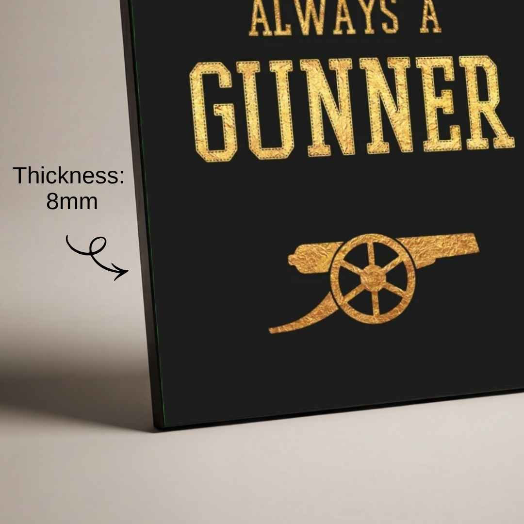 "Once A Gunner Always A Gunner" Typography Poster | Vertical Borderless Art Frame Poster Premium Wall Art Canvas by MeriDeewar