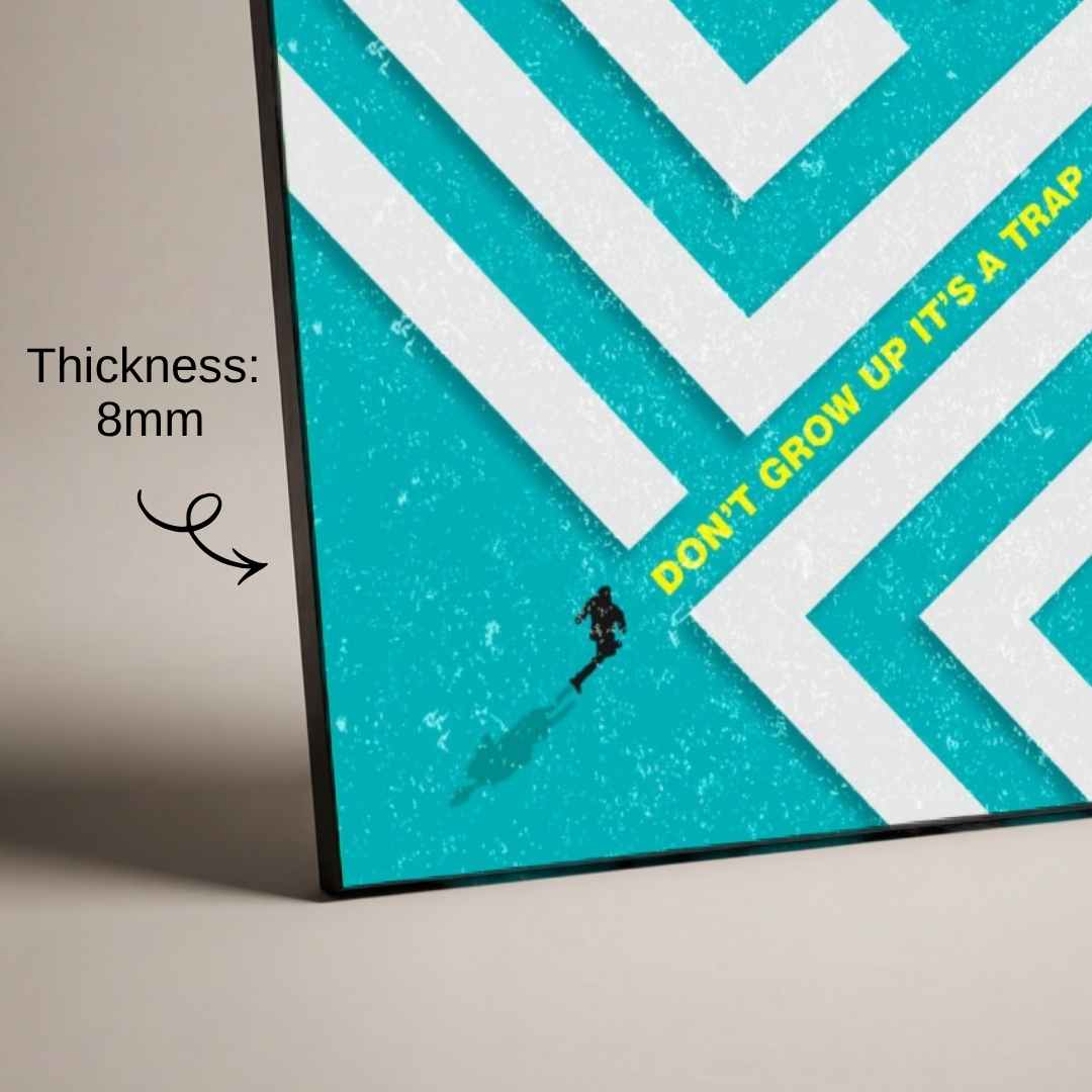 "Don't Grow Up It's A Trap" Geometric Maze Poster | Vertical Borderless Art Frame Poster Premium Wall Art Canvas by MeriDeewar