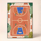 "Aerial Basketball Court" Overhead Sports Art Poster | Vertical Borderless Art Frame Poster Premium Wall Art Canvas by MeriDeewar