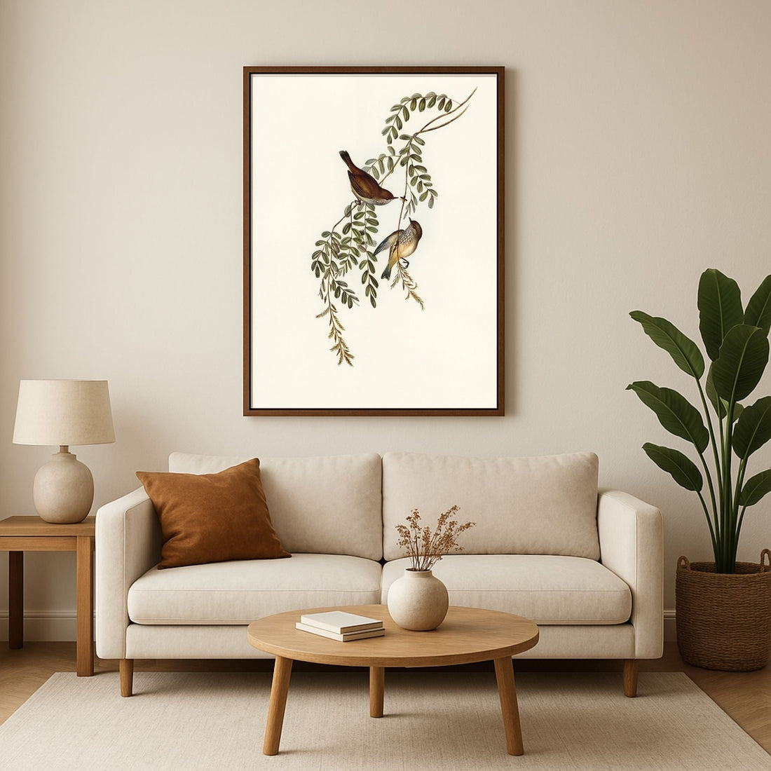 Love Birds Oil Painting – Romantic Wall Art for Home Décor