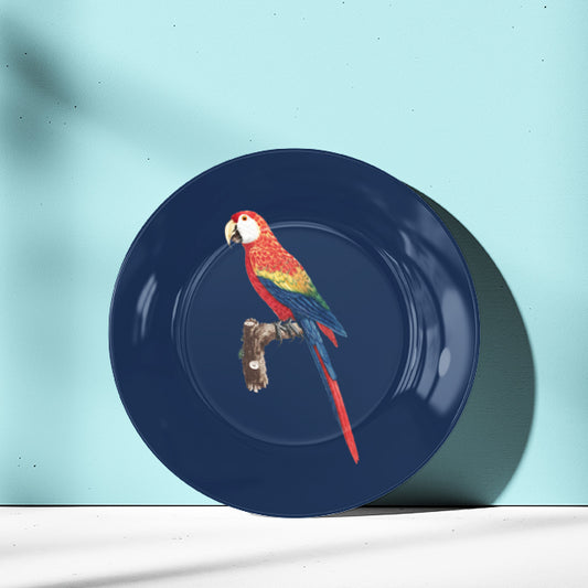 Beautiful Red Parrot Wall Decor Plate