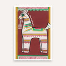 "Traditional Horse" Jamini Roy Painting | Fine Art Wall Art 2 : 3 Vertical Premium Wall Art Canvas by MeriDeewar