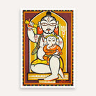 "Shiva and Ganesha" Jamini Roy Painting | Fine Art Wall Art 2 : 3 Vertical Premium Wall Art Canvas by MeriDeewar