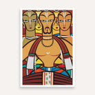 "Three Drummers" Jamini Roy Painting | Fine Art Wall Art 2 : 3 Vertical Premium Wall Art Canvas by MeriDeewar