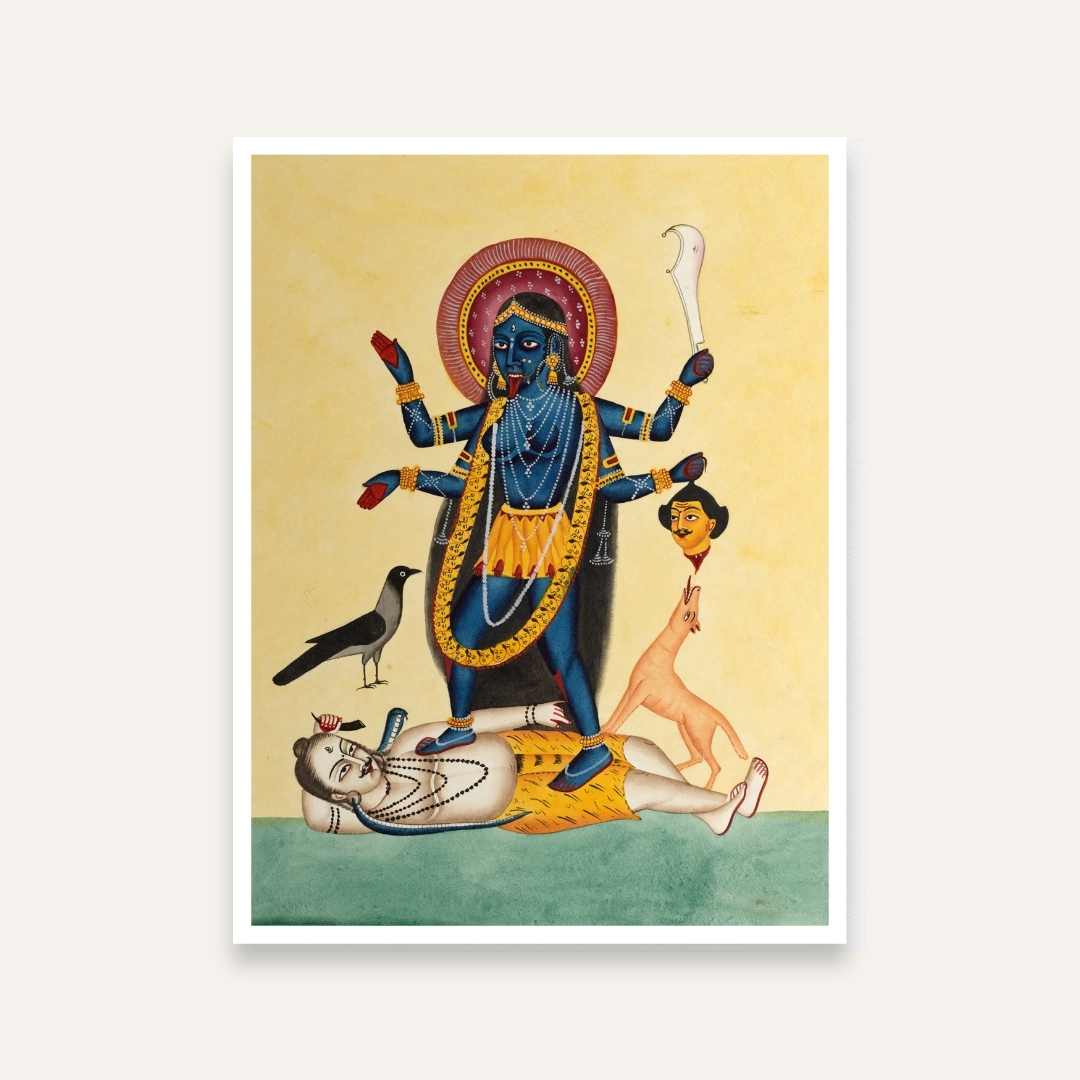 Kali Maa Painting for Home | Spiritual Wall Art for Pooja Room | Giclée Fine Art Print 4 :5 Vertical Premium Wall Art Canvas by MeriDeewar