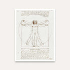 Vitruvian Man by Leonardo da Vinci | Classic Wall Painting for Study Room & Office | Fine Art Print 4 X 5.5 Vertical Premium Wall Art Canvas by MeriDeewar