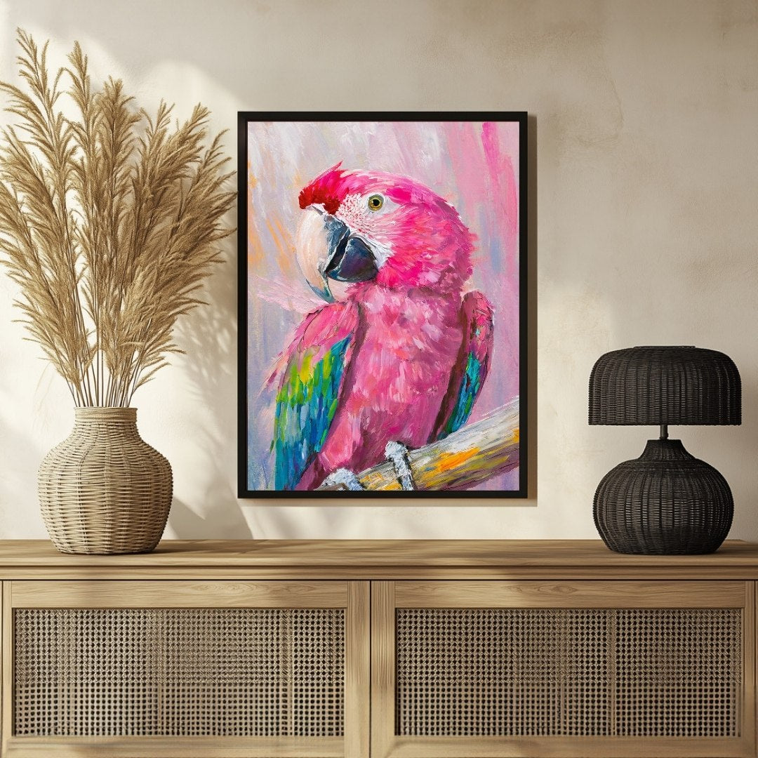 Painting of a colorful parrot