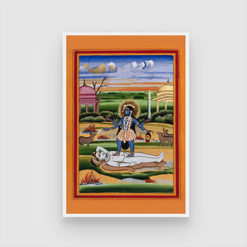 Kali Mata Wall Art | Vibrant Indian Mythology Painting | MeriDeewar.com