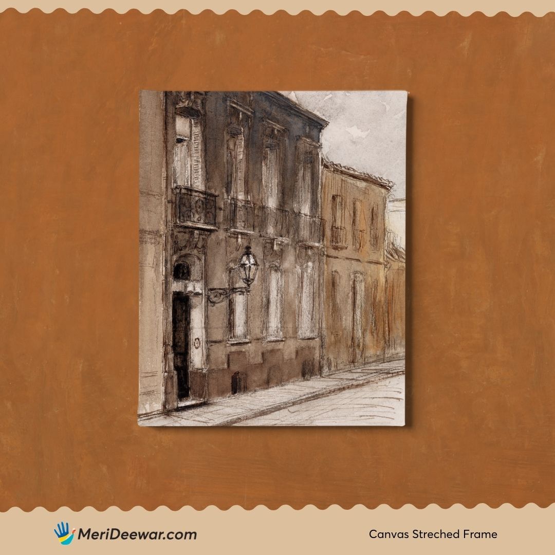 City Street vintage painting