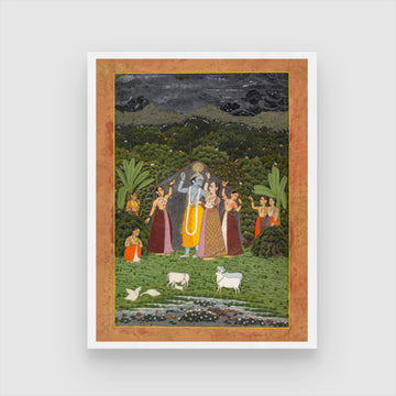 Krishna and The Gopis Take Shelter from the Rain