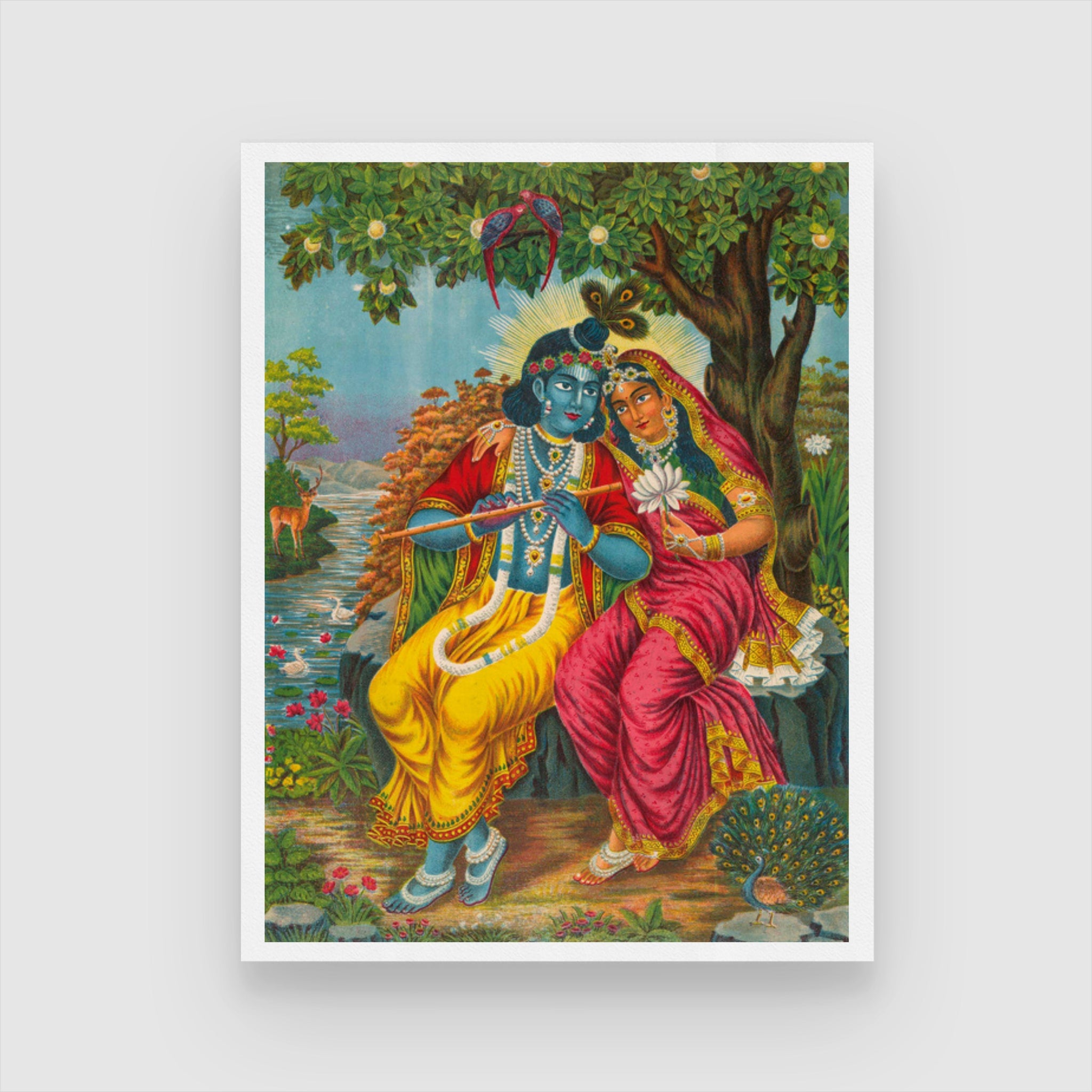 Radha Krishna at Vrindavan Painting