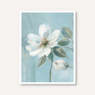 "Serene Blue Blossom" Classical Oil Painting Botanical Giclée Print | Fine Art Wall Art 3 : 4 Vertical Premium Wall Art Canvas by MeriDeewar