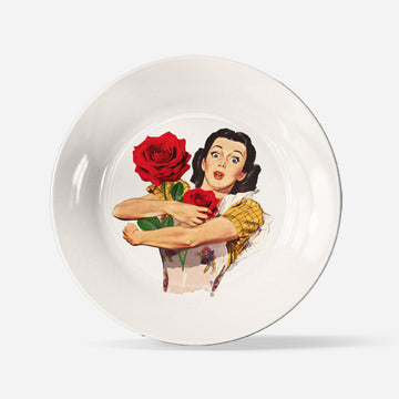 Vintage Woman Art Decor Plate