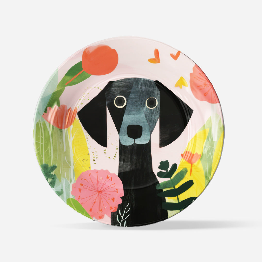 Cute Dog Painting Wall Decor Plate