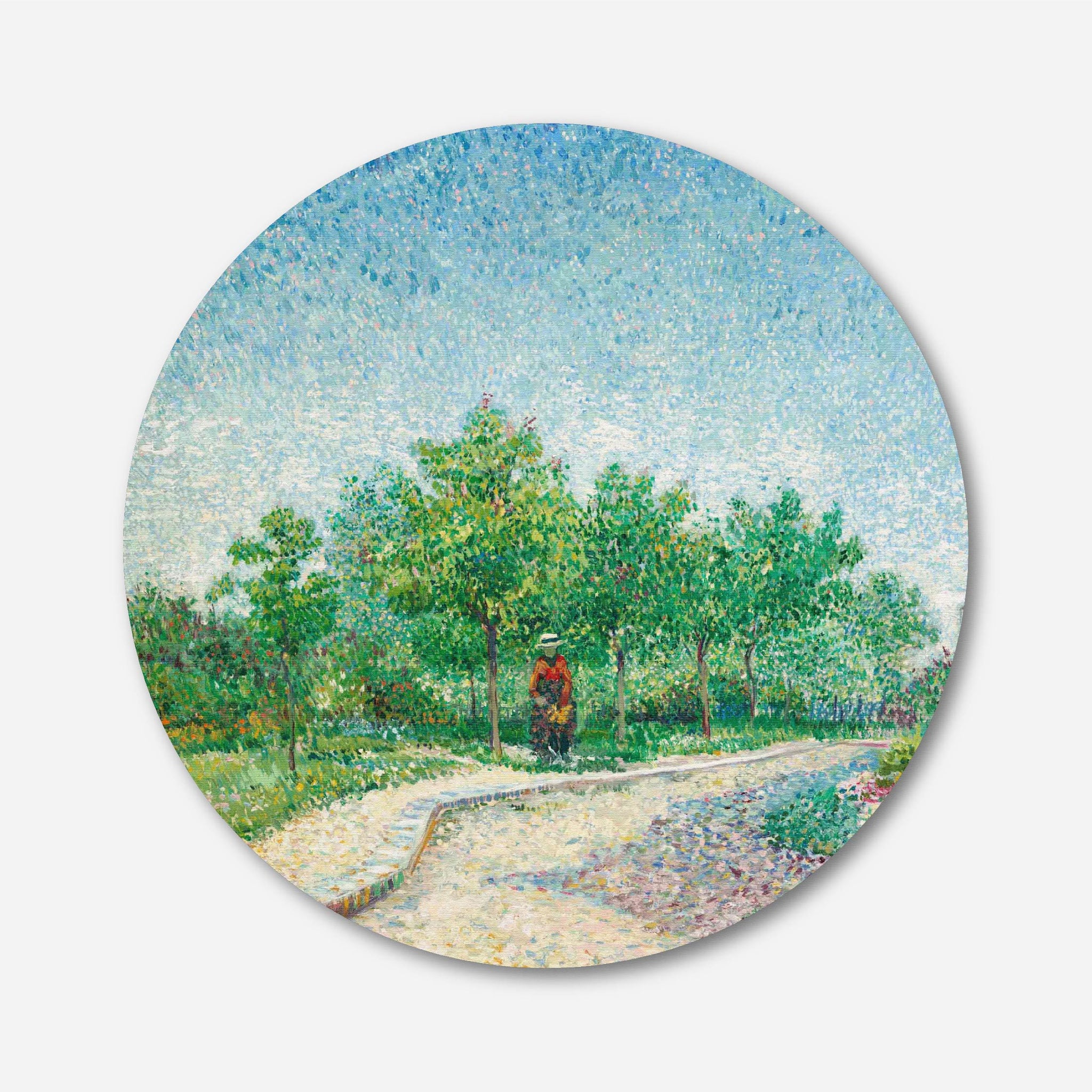 Van Gogh Park Trail Painting Circular Canvas Frame