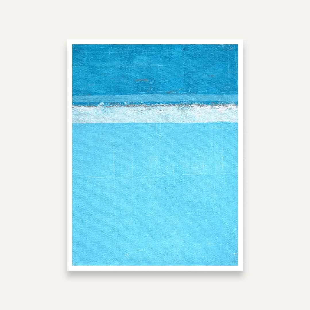 Blue Abstract Painting for Living Room | Calming Ocean Wall Art | Giclée Print 4 :5 Vertical Premium Wall Art Canvas by MeriDeewar