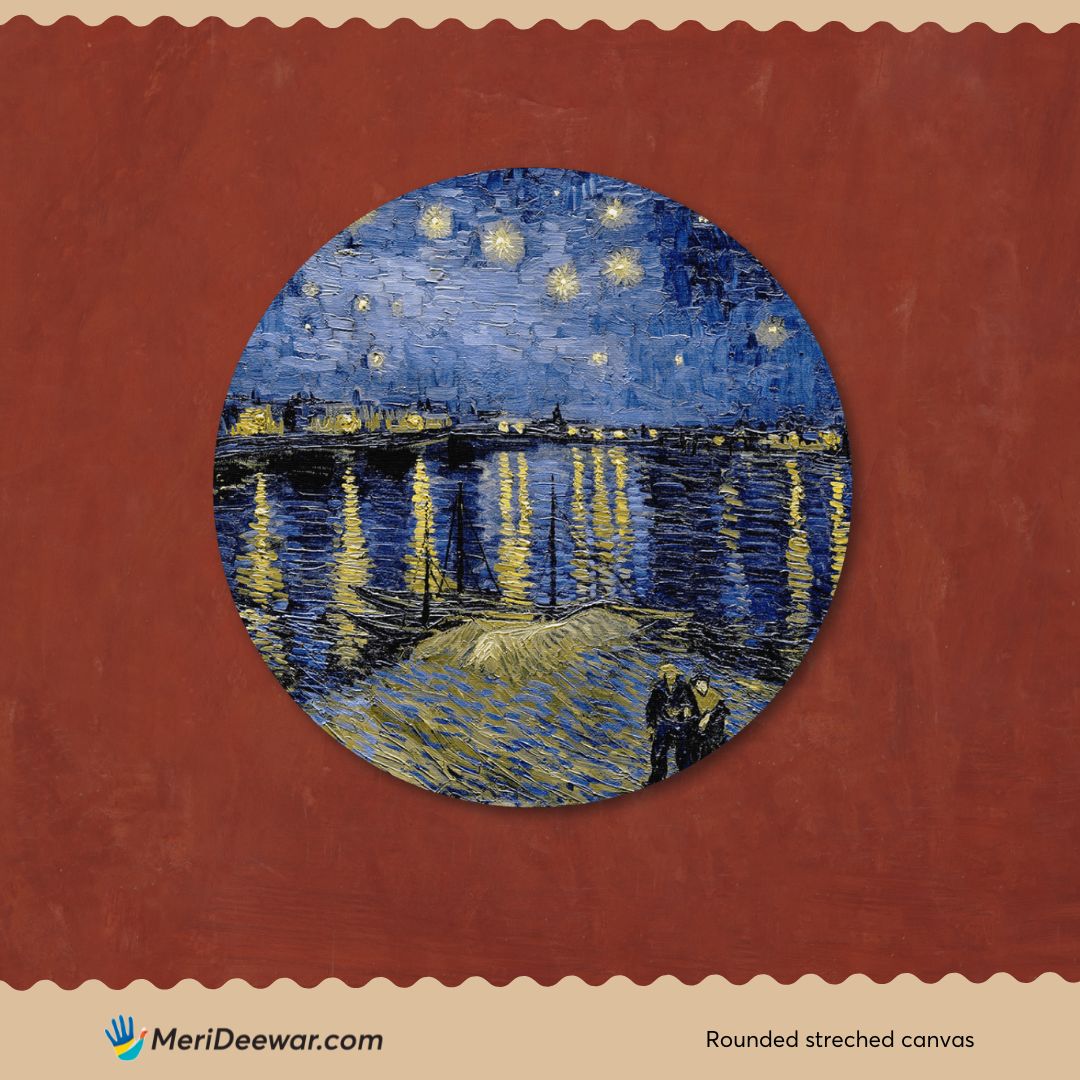 Starry Night Over the Rhône Circular Canvas Frame