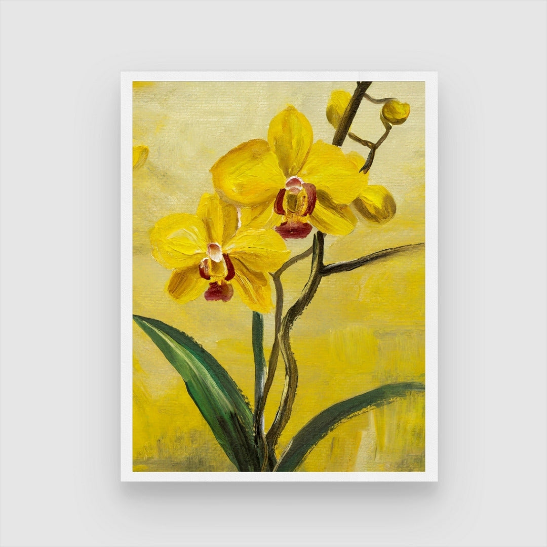 Modern Orchid Flower Abstract Canvas Art for Living Room