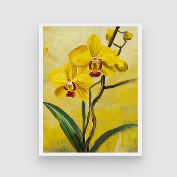 Modern Orchid Flower Abstract Canvas Art for Living Room