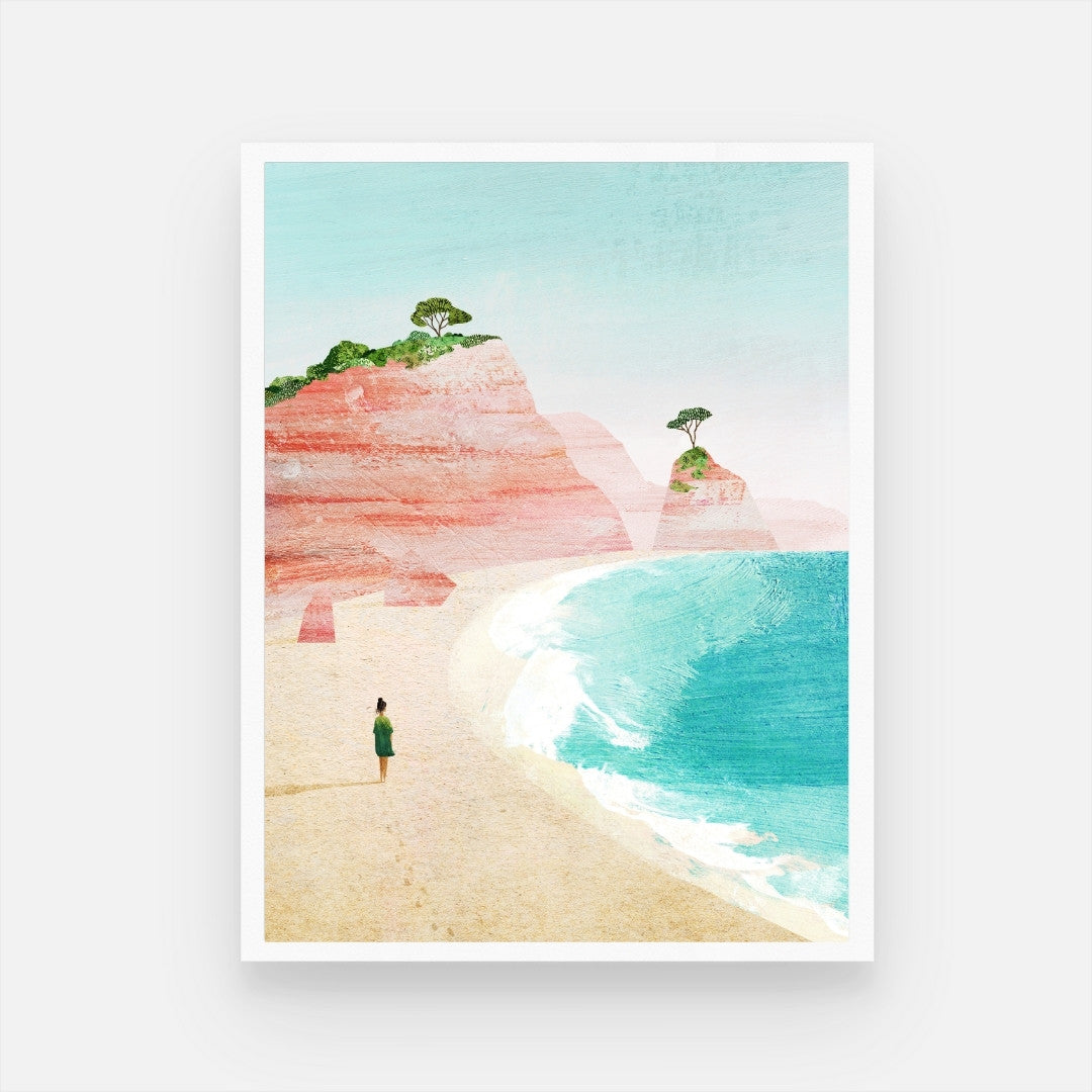 Beach Girl Art Print - Coastal Charm for Your Home Decor