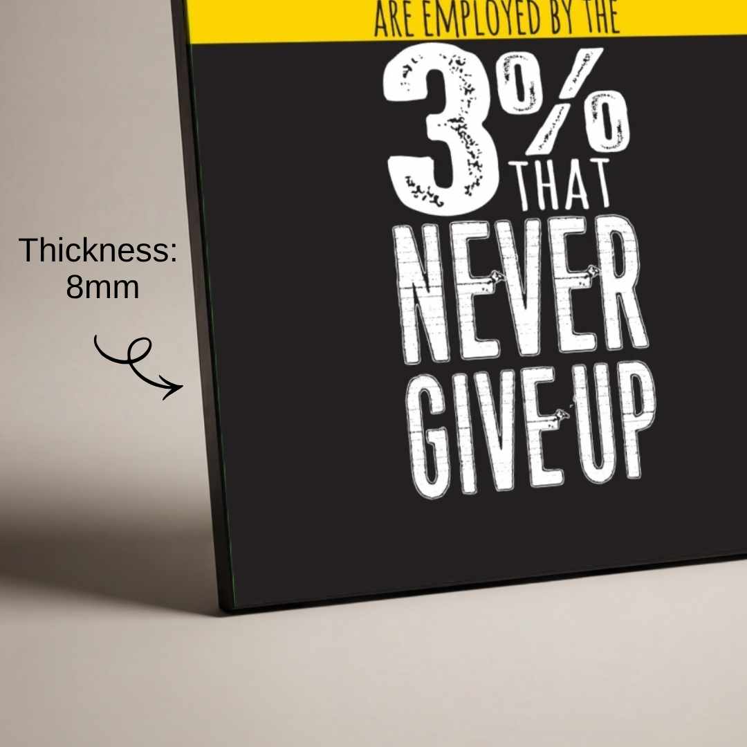 "97% Who Quit" Motivational Typography Poster | Vertical Borderless Art Frame Poster Premium Wall Art Canvas by MeriDeewar