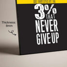 "97% Who Quit" Motivational Typography Poster | Vertical Borderless Art Frame Poster Premium Wall Art Canvas by MeriDeewar