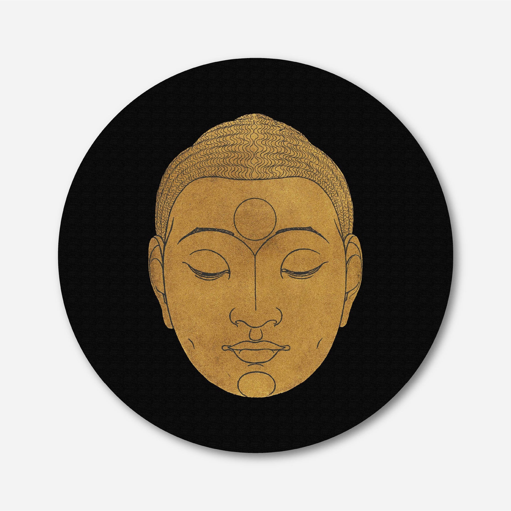 Gautam Buddha Painting Circular Canvas Frame