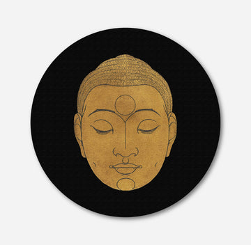 Gautam Buddha Painting Circular Canvas Frame