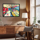 Colourful Abstract Tree Painting for Living Room | Vibrant Nature Wall Art | Giclée Print 3 : 2 Horizontal Premium Wall Art Canvas by MeriDeewar