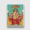 Ganesha (Buddhi) with Riddhi & Siddhi Painting - Meri Deewar - MeriDeewar