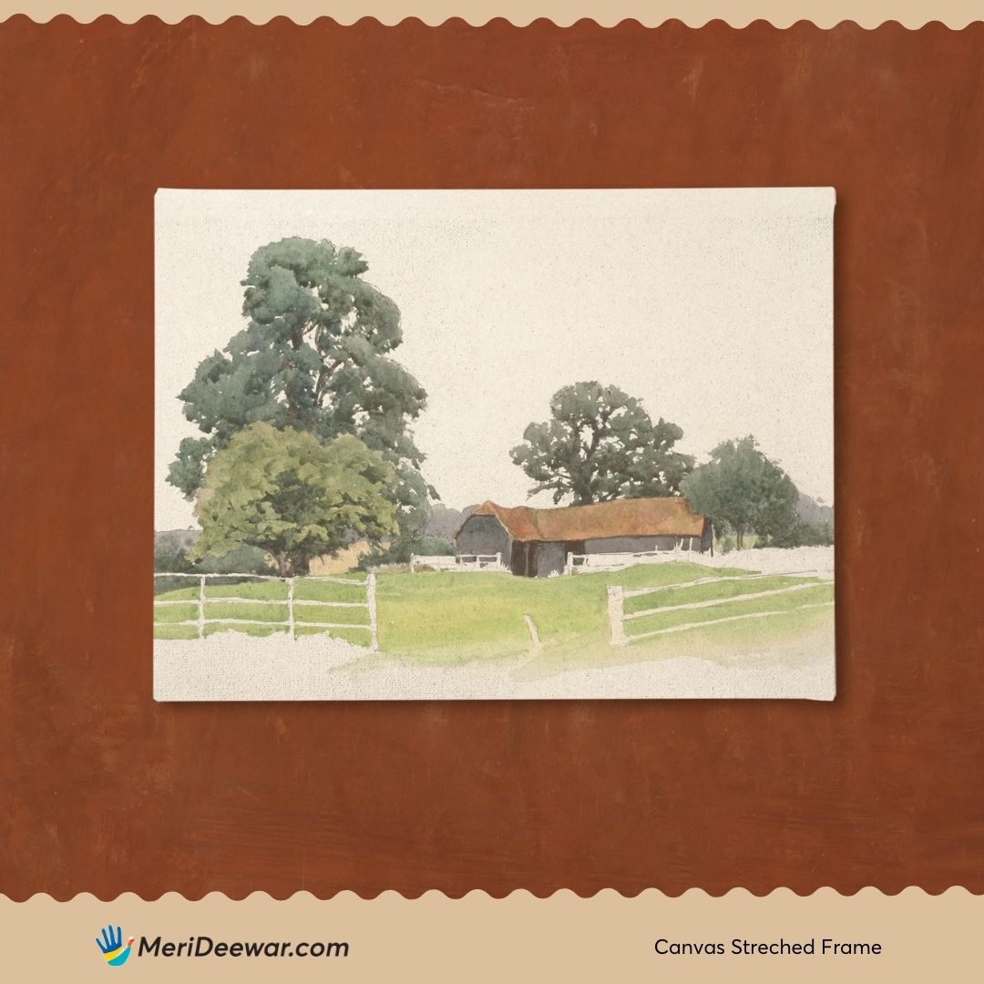 A Bedfordshire Farmyard by Alfred Parsons 3 : 4 Horizontal New Premium Wall Art Canvas by MeriDeewar