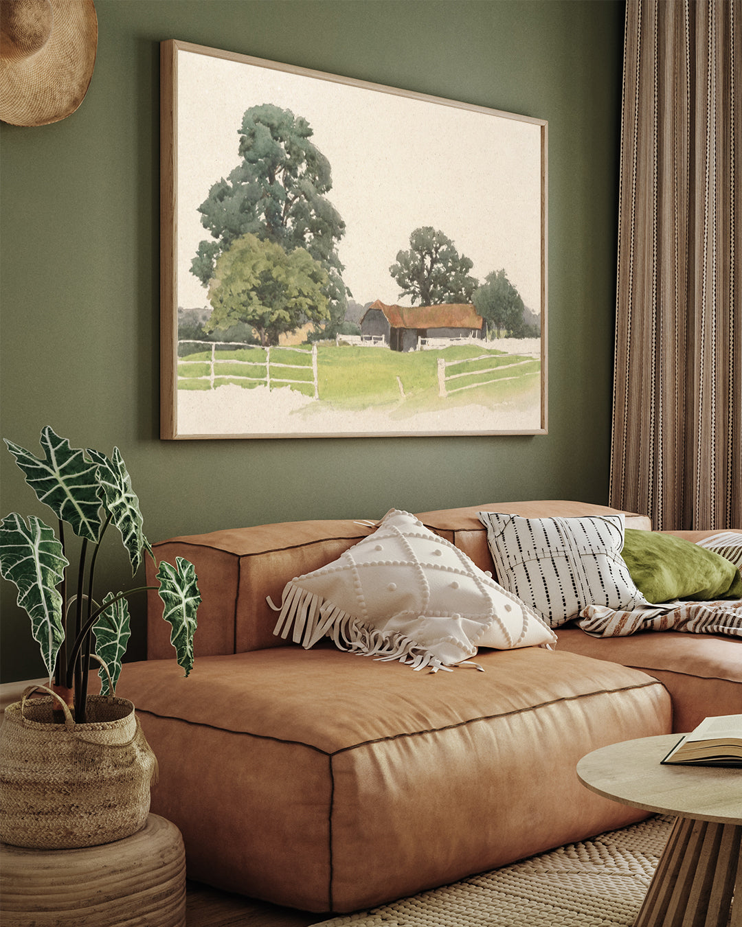 A Bedfordshire Farmyard by Alfred Parsons 3 : 4 Horizontal New Premium Wall Art Canvas by MeriDeewar