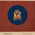 A Mothers Shade Gond Art Circular Canvas Frame Circular Canvas Frame Premium Wall Art Canvas by MeriDeewar