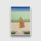 A woman & child (mother & son) on a terrace Painting 2 : 3 Vertical Premium Wall Art Canvas by MeriDeewar