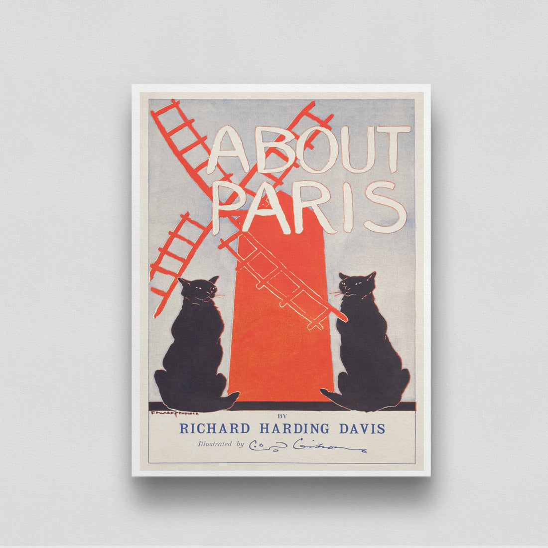 About Paris Vintage Poster by Richard Harding Davis 3 : 4 Vertical New Premium Wall Art Canvas by MeriDeewar