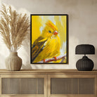 Abstract Canary Bird Art – Exclusive Painting for Your Walls 3 : 4 Vertical New Premium Wall Art Canvas by MeriDeewar
