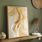 Abstract Cream & Caramel Fluid Marble Wall Art | Modern Neutral Framed Print 2 : 3 Vertical Premium Wall Art Canvas by MeriDeewar