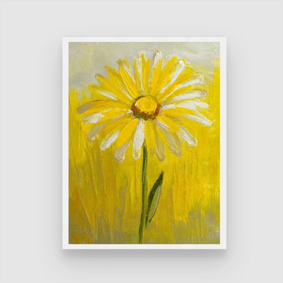 Abstract Daisy Flower Painting - Modern Art for Elegant Spaces 3 : 4 Vertical New Premium Wall Art Canvas by MeriDeewar