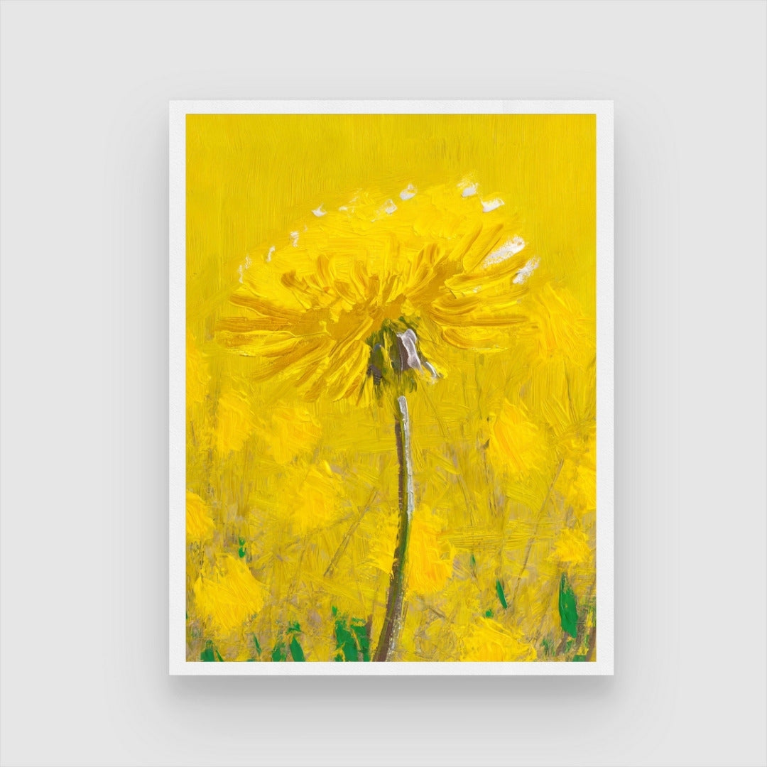 Abstract Dandelion Flower Painting: Add Elegance to Your Walls 3 : 4 Vertical New Premium Wall Art Canvas by MeriDeewar