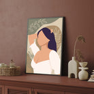 Abstract Elegance – Minimalist Woman Portrait Wall Art Print 2 : 3 Vertical Premium Wall Art Canvas by MeriDeewar
