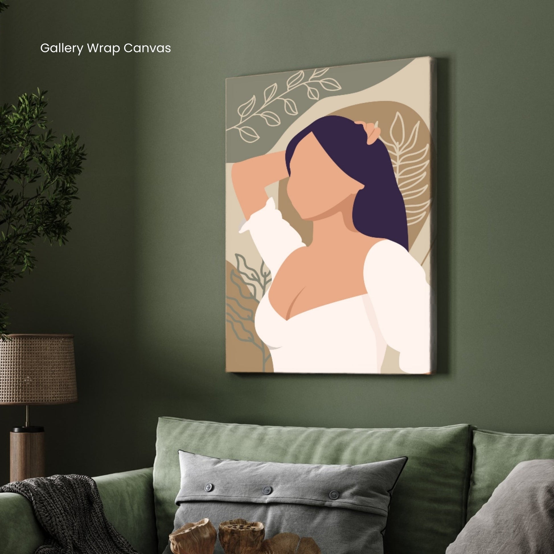 Abstract Elegance – Minimalist Woman Portrait Wall Art Print 2 : 3 Vertical Premium Wall Art Canvas by MeriDeewar