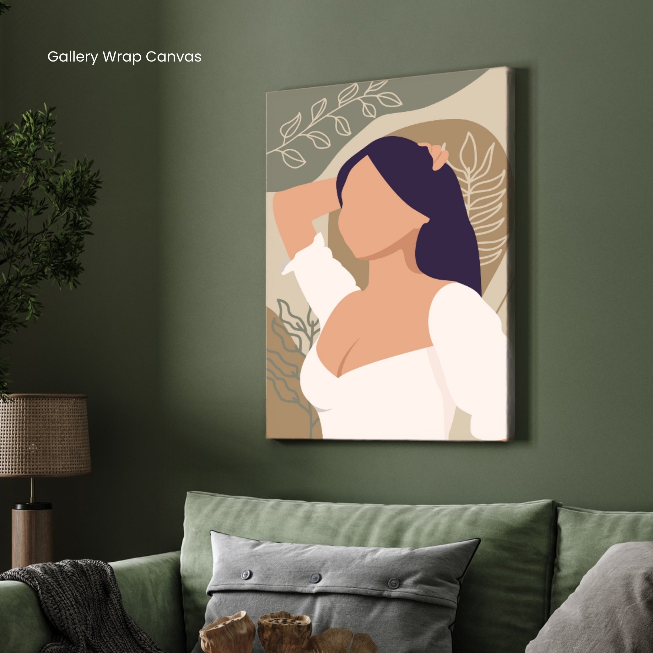 Abstract Elegance – Minimalist Woman Portrait Wall Art Print 2 : 3 Vertical Premium Wall Art Canvas by MeriDeewar