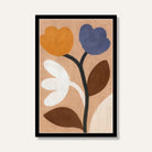 Abstract Floral Painting for Living Room | Earthy Tones Flower Wall Art | Giclée Fine Art Print 2 : 3 Vertical Premium Wall Art Canvas by MeriDeewar