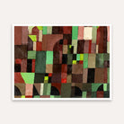 Abstract Geometric Painting for Living Room | Earthy Red & Green Wall Art | Giclée Print 4 : 3 Horizontal Premium Wall Art Canvas by MeriDeewar