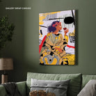 Abstract Indulgence – Modern Woman with Wine Wall Art Print 2 : 3 Vertical Premium Wall Art Canvas by MeriDeewar