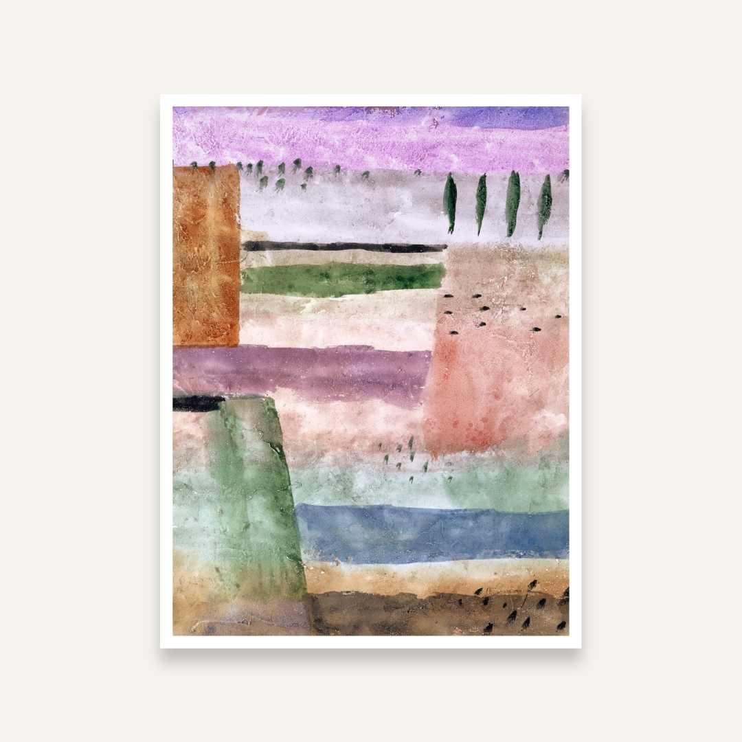 Abstract Landscape Painting for Living Room | Earthy Pastel Wall Art | Giclée Print 4 :5 Vertical Premium Wall Art Canvas by MeriDeewar